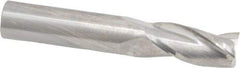 RobbJack - 1/2", 1" LOC, 1/2" Shank Diam, 3" OAL, 3 Flute, Solid Carbide Square End Mill - Single End, Uncoated, Spiral Flute, 30° Helix, Centercutting, Right Hand Cut, Right Hand Flute, Series C1-301 - Eagle Tool & Supply