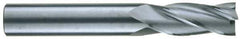 RobbJack - 7/16", 5/8" LOC, 7/16" Shank Diam, 2-3/4" OAL, 4 Flute, Solid Carbide Square End Mill - Single End, Uncoated, Spiral Flute, 30° Helix, Centercutting, Right Hand Cut, Right Hand Flute, Series S1-401 - Eagle Tool & Supply
