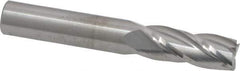 RobbJack - 3/8", 7/8" LOC, 3/8" Shank Diam, 2-1/2" OAL, 4 Flute, Solid Carbide Square End Mill - Single End, Uncoated, Spiral Flute, 30° Helix, Centercutting, Right Hand Cut, Right Hand Flute, Series C1-401 - Eagle Tool & Supply