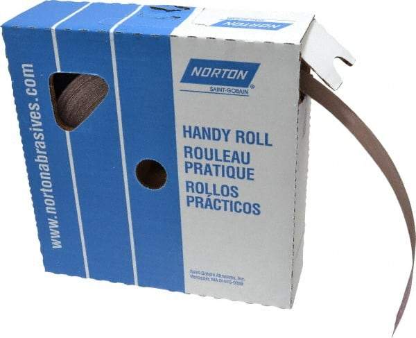 Norton - 2" x 50 Yd 220 Grit Aluminum Oxide Cloth Roll - Very Fine Grade, J Weighted Backing - Eagle Tool & Supply
