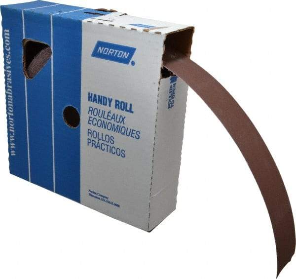 Norton - 2" x 50 Yd 320 Grit Aluminum Oxide Cloth Roll - Extra Fine Grade, J Weighted Backing - Eagle Tool & Supply