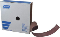 Norton - 2" x 50 Yd 400 Grit Aluminum Oxide Cloth Roll - Extra Fine Grade, J Weighted Backing - Eagle Tool & Supply