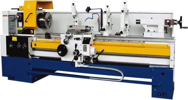 Summit - 20-1/4" Swing, 60" Between Centers, 220/440 Volt, Triple Phase Engine Lathe - 6MT Taper, 10 hp, 12 to 1,400 RPM, 4-1/8" Bore Diam, 48" Deep x 52" High x 121" Long - Eagle Tool & Supply