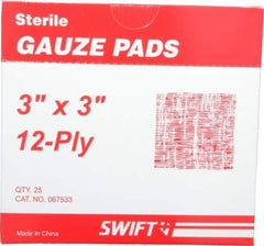 North - 3" Long x 3" Wide, General Purpose Pad - White, Sterile, Gauze Bandage - Eagle Tool & Supply