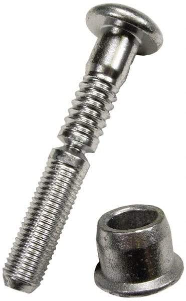 HUCK - Button Head Steel Lockbolt Blind Rivet - 1/8" to 1/4" Grip, 1/2" Head Diam, 1/4" Body Diam - Eagle Tool & Supply