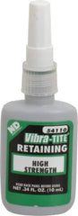 Vibra-Tite - 10 mL Bottle, Green, High Strength Liquid Retaining Compound - Series 541, 24 hr Full Cure Time, Heat Removal - Eagle Tool & Supply