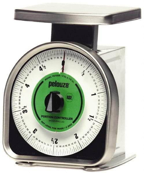 Pelouze - 5 Lb. Capacity, Analog Dial Portion Control Scale - 1/2 oz. Graduation, 6 x 4-3/4" Platform - Eagle Tool & Supply