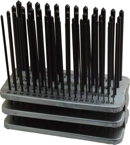 Value Collection - 60 Piece, Transfer Punch Set - Round Shank - Eagle Tool & Supply