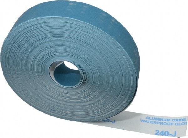 Value Collection - 1-1/2" x 50 Yd 240 Grit Aluminum Oxide Cloth Roll - Very Fine Grade, J Weighted Backing - Eagle Tool & Supply