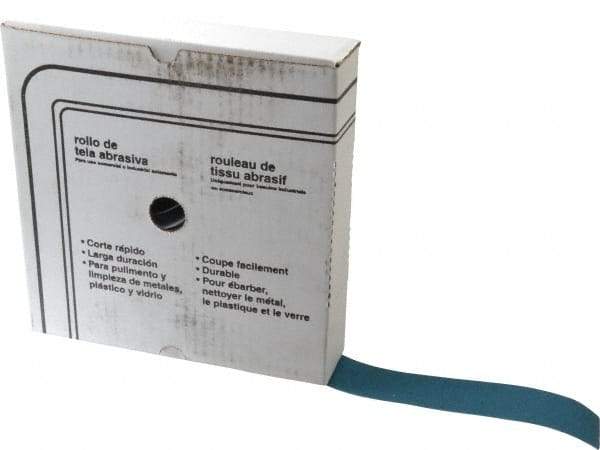 Value Collection - 1-1/2" x 50 Yd 180 Grit Aluminum Oxide Cloth Roll - Very Fine Grade, J Weighted Backing - Eagle Tool & Supply