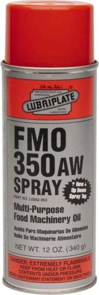 Lubriplate - 9.5 oz Aerosol Mineral Multi-Purpose Oil - SAE 20, ISO 68, 65 cSt at 40°C & 9 cSt at 100°C, Food Grade - Eagle Tool & Supply