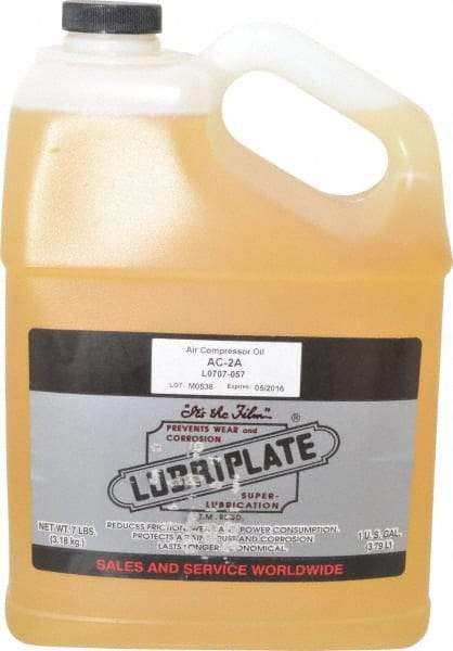 Lubriplate - 1 Gal Bottle, ISO 100, SAE 30, Air Compressor Oil - 430 Viscosity (SUS) at 100°F, 63 Viscosity (SUS) at 210°F, Series AC-2A - Eagle Tool & Supply