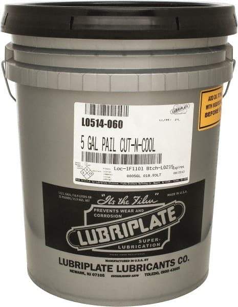 Lubriplate - Cut-N-Cool, 5 Gal Pail Cutting Fluid - Water Soluble - Eagle Tool & Supply