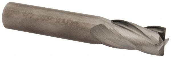 M.A. Ford - 1/2", 4 Flute, Single End, Solid Carbide, 0.03" Corner Radius End Mill - 3" OAL, 30° Helix, Right Hand Flute, 1" LOC, Right Hand Cut - Eagle Tool & Supply