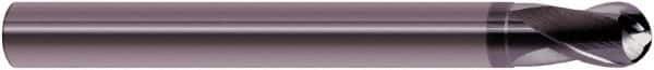 SGS - 5/8" Diam, 5/8" LOC, 2 Flute Solid Carbide Ball End Mill - AlTiN Finish, Single End, 5-1/2" OAL, 5/8" Shank Diam, Spiral Flute - Eagle Tool & Supply