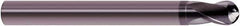 SGS - 5/8" Diam, 5/8" LOC, 2 Flute Solid Carbide Ball End Mill - AlTiN Finish, Single End, 5-1/2" OAL, 5/8" Shank Diam, Spiral Flute - Eagle Tool & Supply