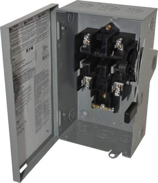 Eaton Cutler-Hammer - 30 Amp, 240 VAC, 2 Pole Fused Safety Switch - NEMA 1, 1 Phase, DPST Contact Form - Eagle Tool & Supply