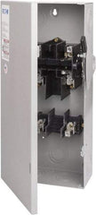 Eaton Cutler-Hammer - 100 Amp, 240 VAC, 2 Pole Fused Safety Switch - NEMA 1, 1 Phase, 7-1/2 to 15 hp at 240 VAC (Single Phase), 15 to 30 hp at 240 VAC (Triple Phase), DPST Contact Form - Eagle Tool & Supply