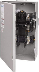 Eaton Cutler-Hammer - 60 Amp, 240 VAC, 2 Pole Fused Safety Switch - NEMA 3R, 3 Phase, 3 to 10 hp at 240 VAC (Single Phase), 7-1/2 to 15 hp at 240 VAC (Triple Phase), DPST Contact Form - Eagle Tool & Supply