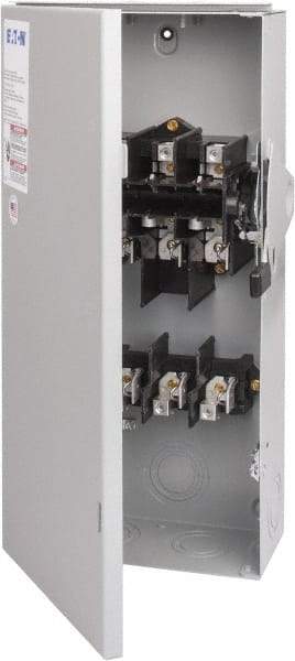 Eaton Cutler-Hammer - 100 Amp, 240 VAC, 3 Pole Fused Safety Switch - NEMA 3R, 3 Phase, 7-1/2 to 15 hp at 240 VAC (Single Phase), 15 to 30 hp at 240 VAC (Triple Phase), 3PST Contact Form - Eagle Tool & Supply