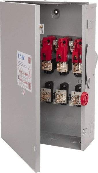 Eaton Cutler-Hammer - 200 Amp, 240 VAC, 3 Pole Fused Safety Switch - NEMA 3R, 3 Phase, 15 hp at 240 VAC (Single Phase), 25 to 30 hp at 240 VAC (Triple Phase), 3PST Contact Form - Eagle Tool & Supply