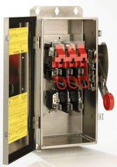Eaton Cutler-Hammer - 100 Amp, 250 VDC, 480-600 VAC, 3 Pole Nonfused Safety Switch - NEMA 3R, 3 Phase, 40 hp at 480 VAC, 50 hp at 600 VAC (Single Phase), 75 hp at 480 VAC, 100 hp at 600 VAC (Triple Phase), 3PST Contact Form - Eagle Tool & Supply