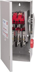Eaton Cutler-Hammer - 60 Amp, 250 VDC, 480-600 VAC, 3 Pole Fused Safety Switch - NEMA 1, 1 Phase, 20 hp at 480 VAC, 25 hp at 600 VAC (Single Phase), 30 hp at 480 VAC, 50 hp at 600 VAC (Triple Phase), 3PST Contact Form - Eagle Tool & Supply