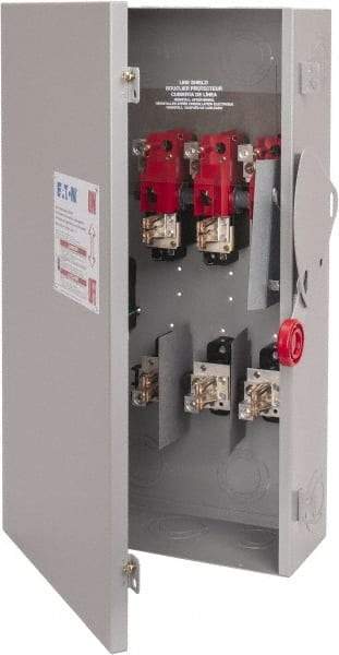 Eaton Cutler-Hammer - 200 Amp, 250 VDC, 480-600 VAC, 3 Pole Fused Safety Switch - NEMA 1, 1 Phase, 50 hp at 480/600 VAC (Single Phase), 125 hp at 480 VAC, 150 hp at 600 VAC (Triple Phase), 3PST Contact Form - Eagle Tool & Supply