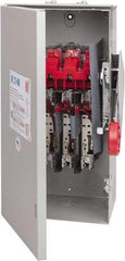 Eaton Cutler-Hammer - 60 Amp, 250 VDC, 480-600 VAC, 3 Pole Fused Safety Switch - NEMA 3R, 3 Phase, 20 hp at 480 VAC, 25 hp at 600 VAC (Single Phase), 30 hp at 480 VAC, 50 hp at 600 VAC (Triple Phase), 3PST Contact Form - Eagle Tool & Supply