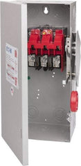 Eaton Cutler-Hammer - 30 Amp, 250 VDC, 480-600 VAC, 3 Pole Nonfused Safety Switch - NEMA 1, 1 Phase, 7-1/2 hp at 480 VAC, 10 hp at 600 VAC (Single Phase), 20 hp at 480 VAC, 30 hp at 600 VAC (Triple Phase), 3PST Contact Form - Eagle Tool & Supply