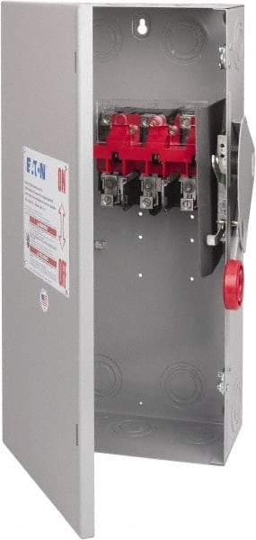 Eaton Cutler-Hammer - 100 Amp, 250 VDC, 480-600 VAC, 3 Pole Nonfused Safety Switch - NEMA 1, 1 Phase, 40 hp at 480 VAC, 50 hp at 600 VAC (Single Phase), 75 hp at 480 VAC, 100 hp at 600 VAC, 20 hp at 250 VDC (Triple Phase), 3PST Contact Form - Eagle Tool & Supply