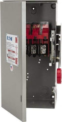 Eaton Cutler-Hammer - 30 Amp, 250 VDC, 480-600 VAC, 3 Pole Nonfused Safety Switch - NEMA 3R, 3 Phase, 7-1/2 hp at 480 VAC, 10 hp at 600 VAC (Single Phase), 20 hp at 480 VAC, 30 hp at 600 VAC (Triple Phase), 3PST Contact Form - Eagle Tool & Supply