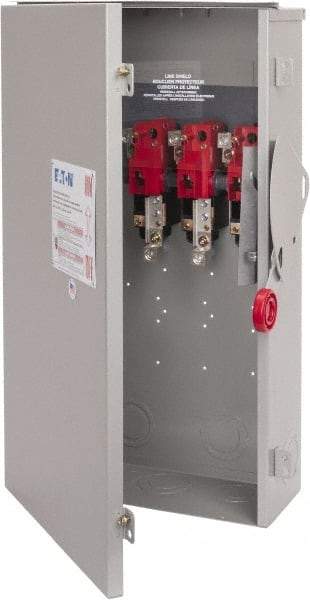 Eaton Cutler-Hammer - 200 Amp, 250 VDC, 480-600 VAC, 3 Pole Nonfused Safety Switch - NEMA 3R, 3 Phase, 50 hp at 480/600 VAC (Single Phase), 125 hp at 480 VAC, 150 hp at 600 VAC (Triple Phase), 3PST Contact Form - Eagle Tool & Supply