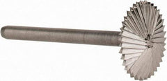 Made in USA - 5/8" Cut Diam, 1/8" Shank Diam, Double Angle Head Double Cut Burr - High Speed Steel, 1/8" LOC, 1-1/2" OAL - Eagle Tool & Supply