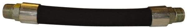 Made in USA - 1" ID x 1-29/64" OD, 250 psi Work Pressure Hydraulic Hose - 1-5/16 - 12 Thread, 48" Long, 10-1/2" Long Coil, 3" Radius, Nitrile Rubber, -40°C to 135°C - Eagle Tool & Supply