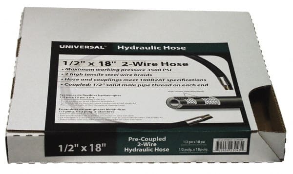 Made in USA - 1/2" ID x 55/64" OD, 4,000 psi Work Pressure Hydraulic Hose - Eagle Tool & Supply