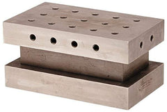 Suburban Tool - 3-1/2" Wide x 6" Deep x 3" High Steel Precision-Ground Angle Plate - Standard Plate, Machined Holes on Surface, Open End, Pair of Plates - Eagle Tool & Supply