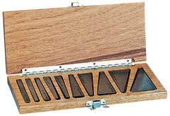 Suburban Tool - 0.25 to 30° Angle, 3 Inch Long, Steel, Angle Block Set - 1/4 Inch Thick, 0.0001 Inch Per Inch, 30 Arc Seconds Accuracy, Includes Fitted Wooden Case, 12 Pieces - Eagle Tool & Supply