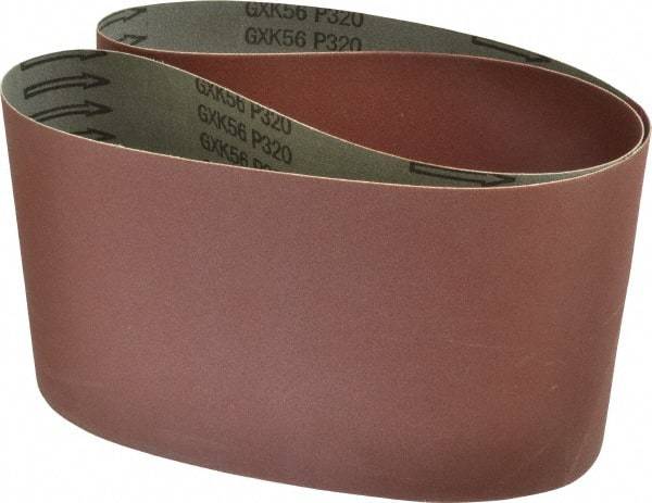 Tru-Maxx - 6" Wide x 48" OAL, 320 Grit, Aluminum Oxide Abrasive Belt - Aluminum Oxide, Extra Fine, Coated, X Weighted Cloth Backing - Eagle Tool & Supply