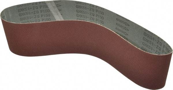 Tru-Maxx - 4" Wide x 36" OAL, 150 Grit, Aluminum Oxide Abrasive Belt - Aluminum Oxide, Very Fine, Coated, X Weighted Cloth Backing - Eagle Tool & Supply