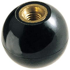 TE-CO - 1/2-13 Thread, 1-3/8" Diam, Individual Shield Ball Knob - 5/8" Hole Depth - Eagle Tool & Supply