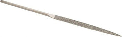 Value Collection - 5-1/2" OAL Fine Barrette Needle Diamond File - 13/64" Wide x 3/32" Thick, 2-3/4 LOC - Eagle Tool & Supply