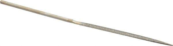 Value Collection - 5-1/2" OAL Medium Half Round Needle Diamond File - 13/64" Wide x 1/16" Thick, 2-3/4 LOC - Eagle Tool & Supply