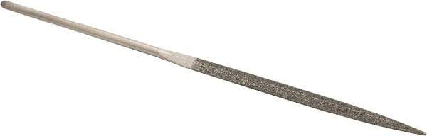 Value Collection - 5-1/2" OAL Medium Triangular Needle Diamond File - 11/64" Wide x 5/64" Thick, 2-3/4 LOC - Eagle Tool & Supply