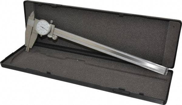 Value Collection - 0" to 12" Range, 0.001" Graduation, 0.1" per Revolution, Dial Caliper - White Face, 3" Jaw Length - Eagle Tool & Supply
