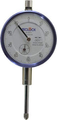 Teclock - 0.001" Graduation, 0-100 Dial Reading, Indicator & Base Kit - 0.34" Base Height, 2" Base Diam - Eagle Tool & Supply