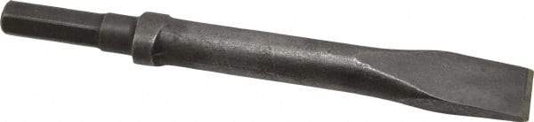 Made in USA - 1" Head Width, 9" OAL, 1/2" Shank Diam, Flat Chisel - Hex Drive, Hex Shank, Alloy Steel - Eagle Tool & Supply