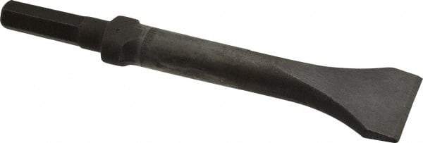 Made in USA - 2" Head Width, 9" OAL, 1/2" Shank Diam, Scaling Chisel - Hex Drive, Hex Shank, Alloy Steel - Eagle Tool & Supply