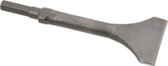 Made in USA - 3" Head Width, 9" OAL, 1/2" Shank Diam, Scaling Chisel - Hex Drive, Hex Shank, Alloy Steel - Eagle Tool & Supply