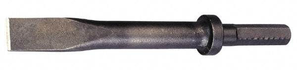 Made in USA - 1" Head Width, 9" OAL, 1/2" Shank Diam, Flat Chisel - Hex Drive, Hex Shank, Alloy Steel - Eagle Tool & Supply